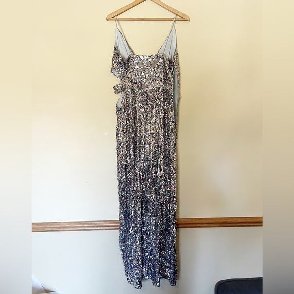 For Love & Lemons Showtime Sequin Maxi Dress Size M Pastel Sparkle Cutout Formal - Picture 10 of 16